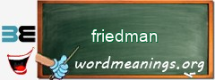 WordMeaning blackboard for friedman